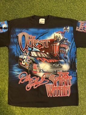 Chase VTG 1998 Dale Earnhardt the Quest AOP NASCAR Racing T Shirt Size XL